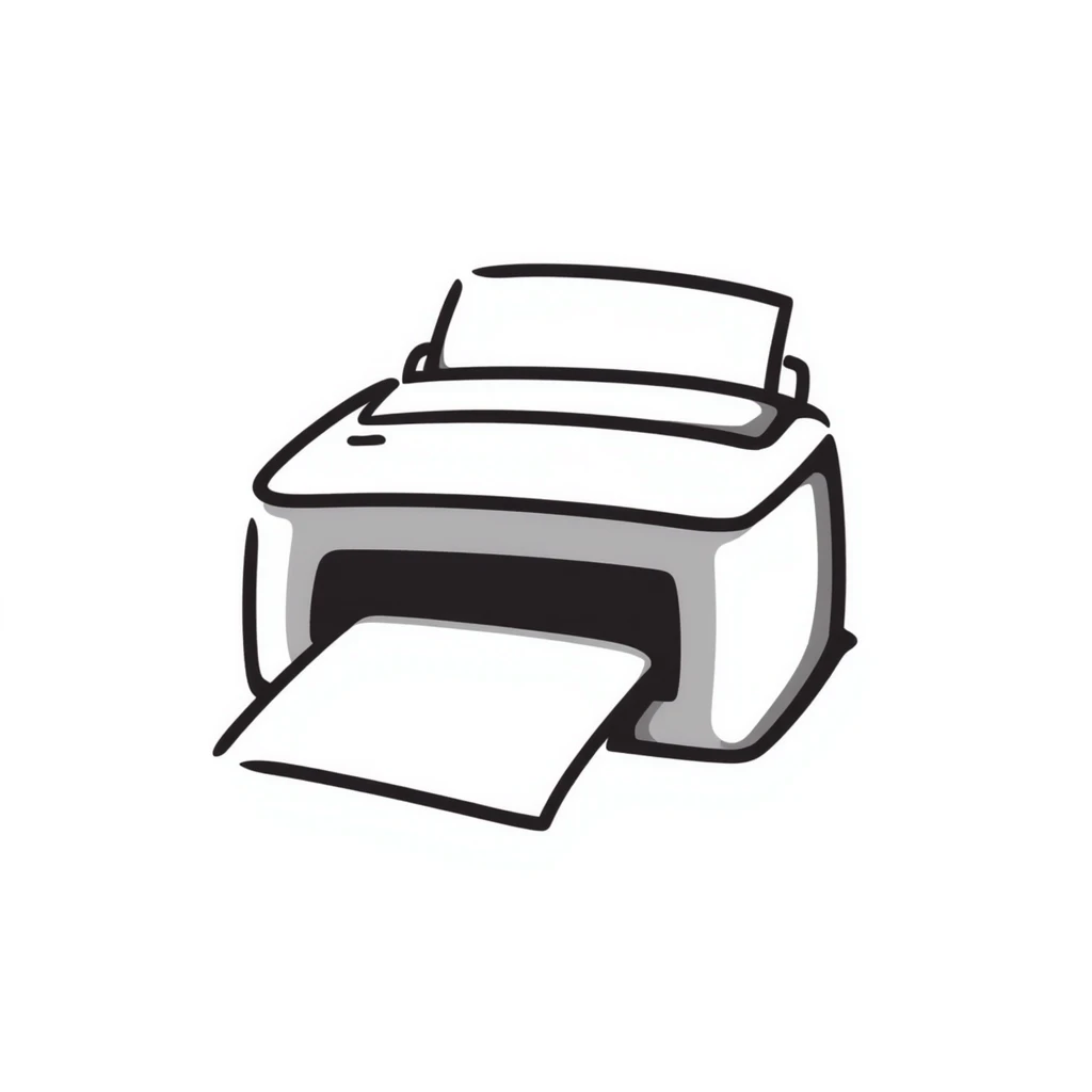 A printer emoji in doodle style emoji