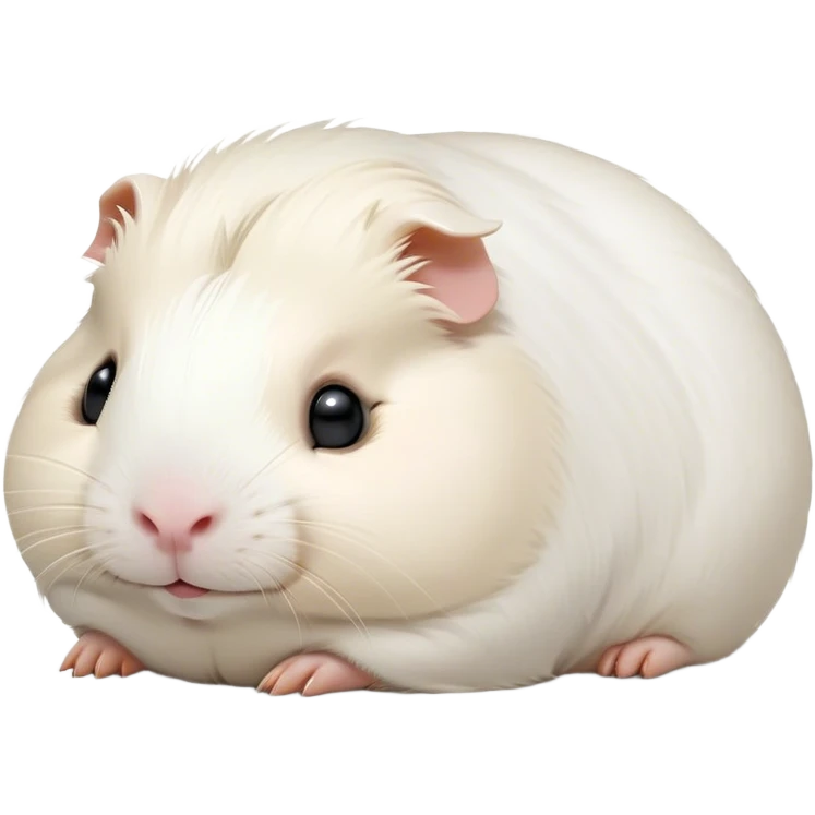 Meme-Worthy Cute Sleeping White Guinea Pig Portrait Emoji, Head resting peacefully with a contented smile, showcasing a delightfully chubby build and a luxuriously soft pure white coat, eyes shut in a serene, cozy nap, Simplified yet hilariously adorable features, highly detailed, glowing with a soft, drowsy light, high shine, relaxed and utterly lovable, stylized with an air of playful laziness, bright and heartwarming, soft glowing outline, capturing the essence of a comically sleepy guinea pig, so meme-worthy it feels like it could instantly become the next viral sensation of adorable slumber! emoji