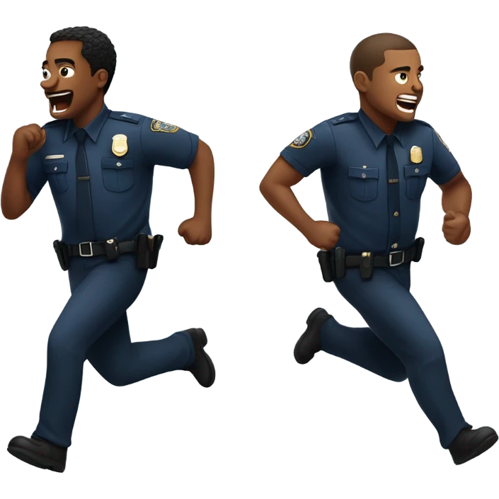 Police officer chasing a criminal emoji