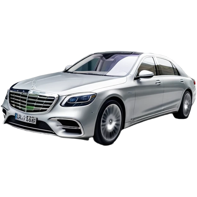 Mercedes-Benz S-Class (2022) – cinematic-realistic Mercedes-Benz S-Class emoji, its sleek silver body cutting through the city streets, a symbol of refinement and prestige. The air suspension glides over uneven terrain, while the driver enjoys the serene comfort of the cabin, surrounded by cutting-edge technology. emoji