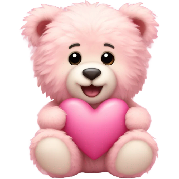 Pink hearts and teddy bear emoji