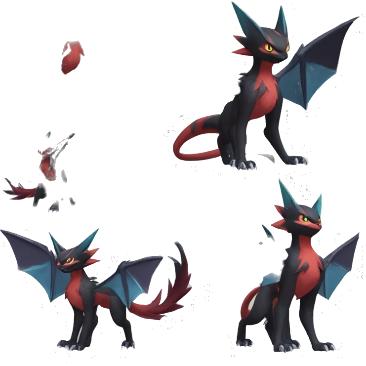 Noivern-Litten-Zoroark full body emoji