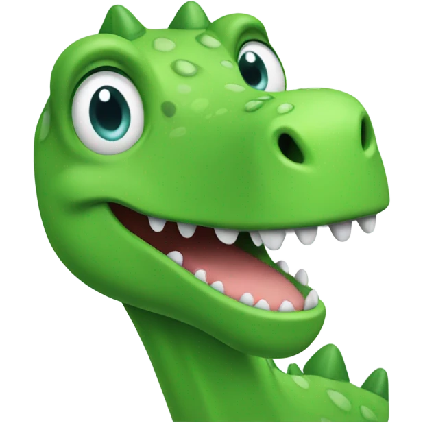 Happy green Dino  emoji