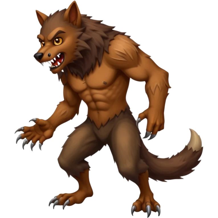 Werewolf mixed with a monster  full body emoji