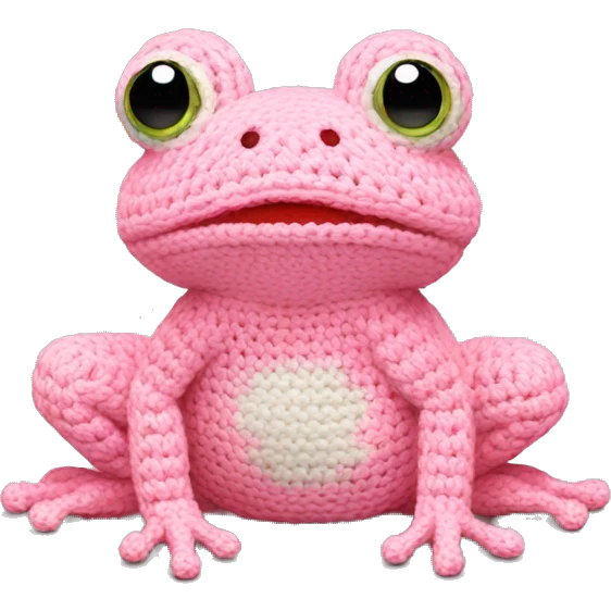 Light pink crocheted frog emoji
