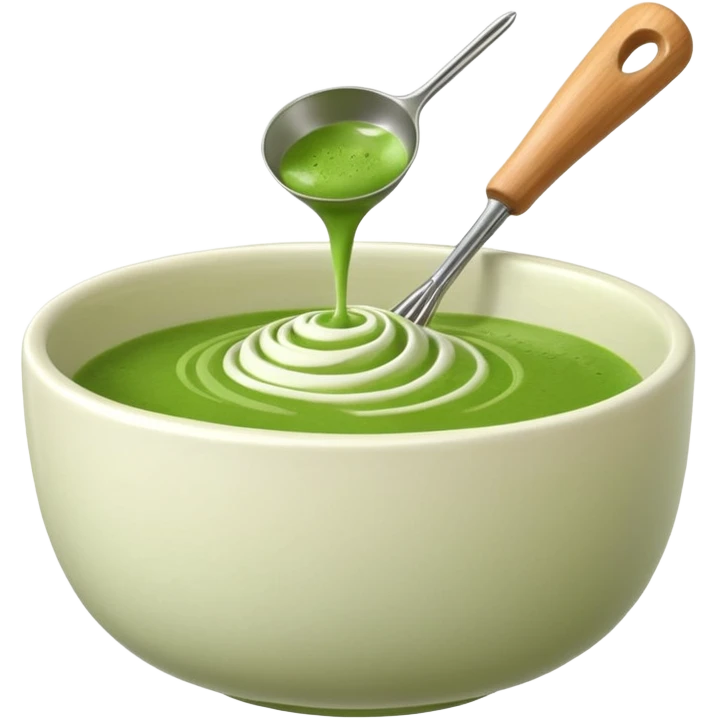 whisk with bowl of matcha emoji