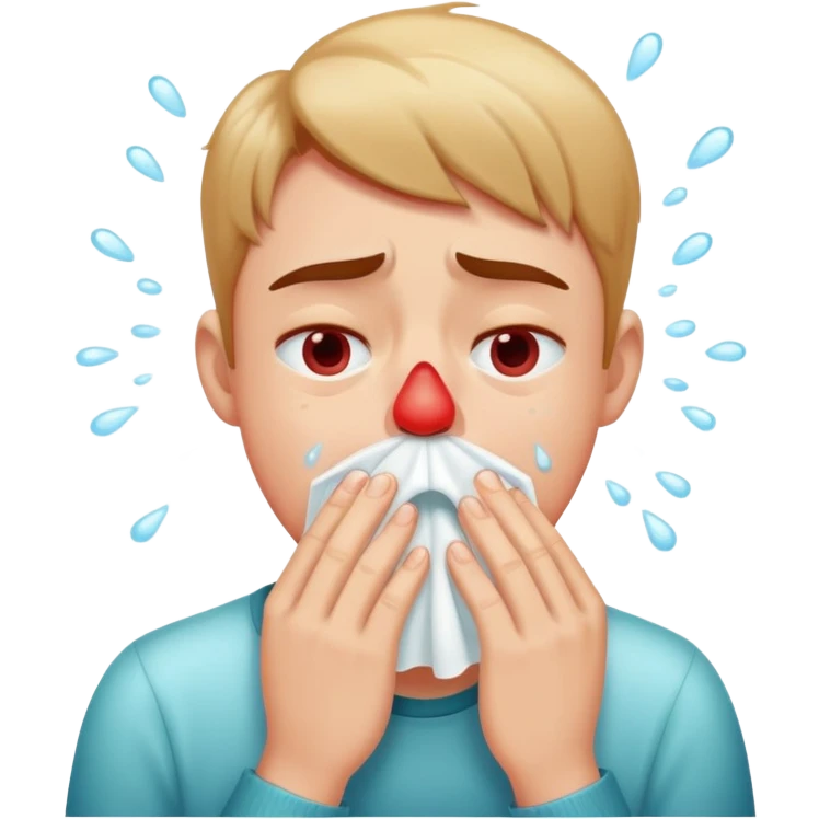 person sneezing with allergies emoji