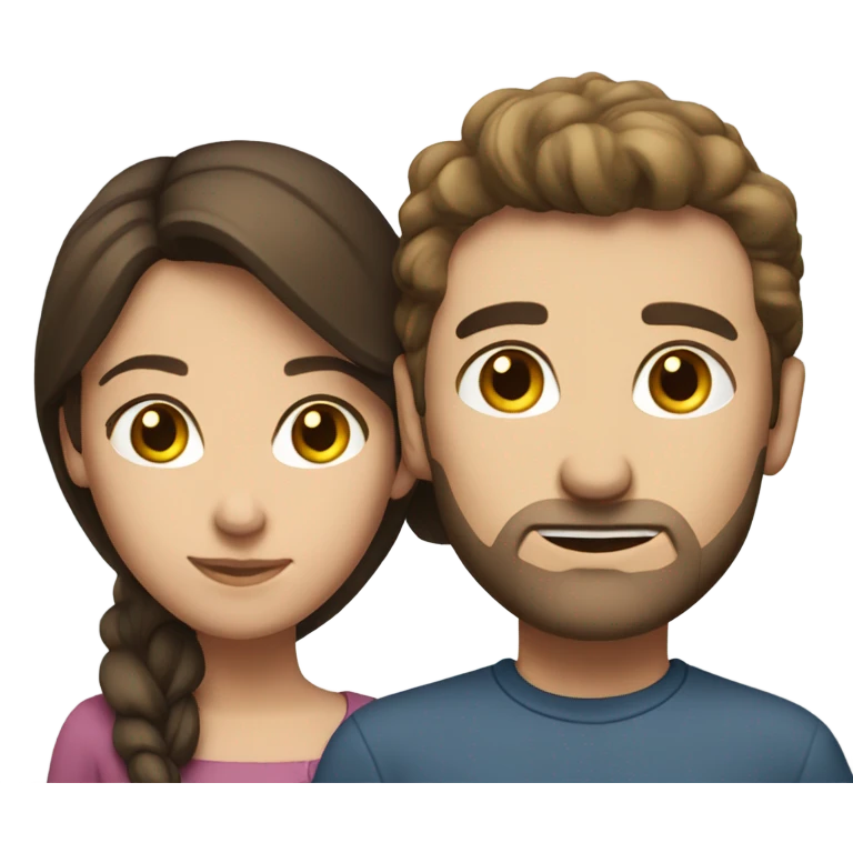 caucasian brunette couple  emoji