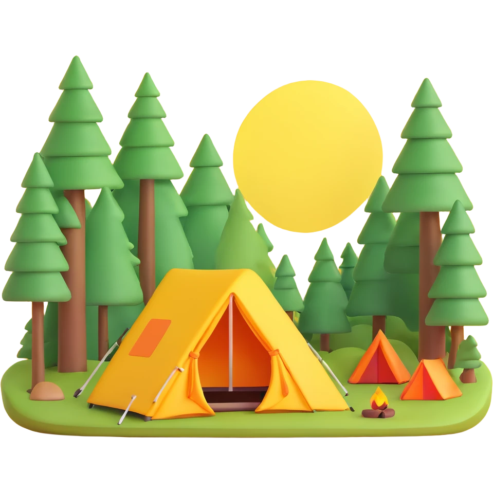 forest with a camping tent emoji