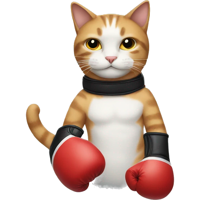 Cat with boxing gloves emoji