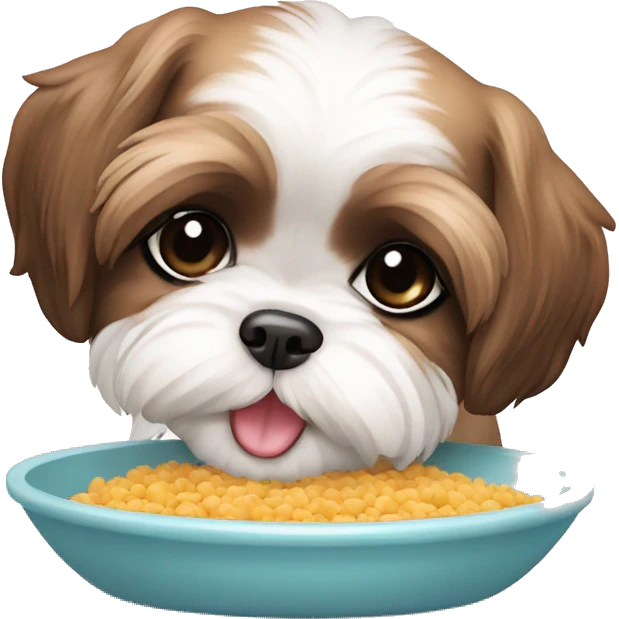shih tzu puppy having food emoji