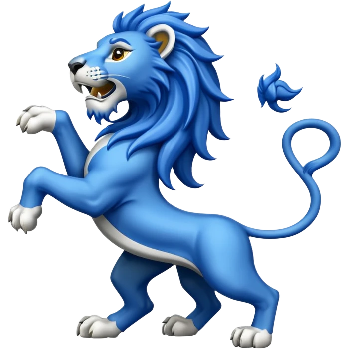 Lion rampant emoji like chelsea football team with blue and white without crest just lion rampant emoji