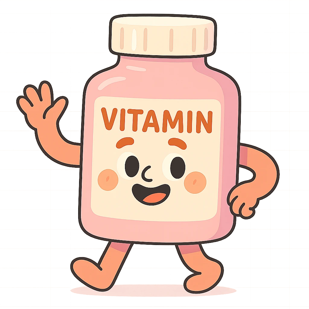 pastel pink vitamin bottle with white cap, subtle highlights, minimalistic design emoji
