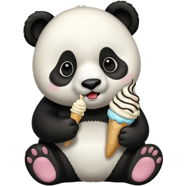 Panda eating ice cream emoji