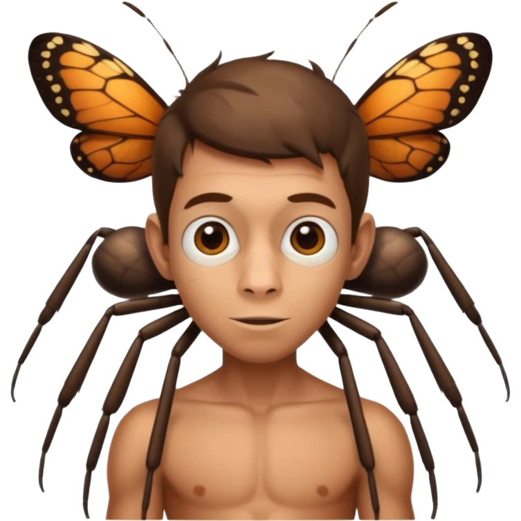 O garoto formiga ô cara de macaco braço de borboleta pernas de aranha e cu de mosquitode mosquito emoji