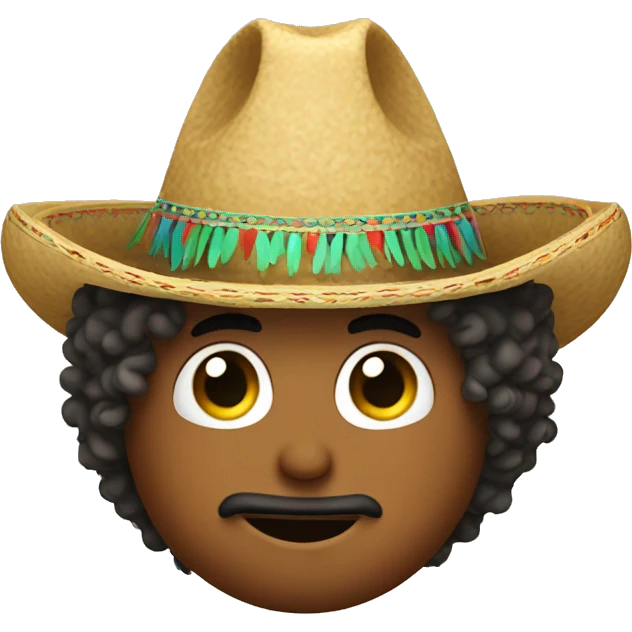 curly hair man with sombrero showing number 1 emoji