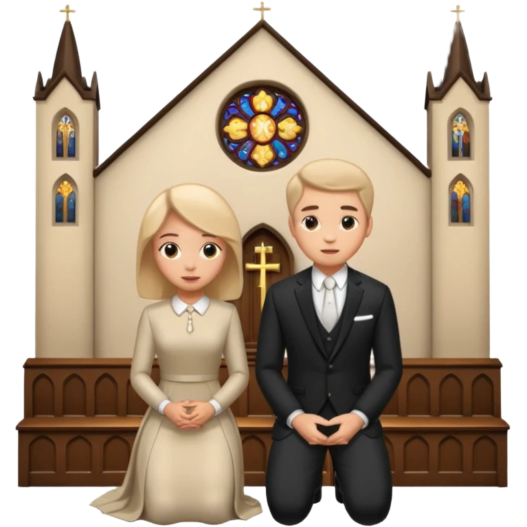couple kneeling in a church emoji