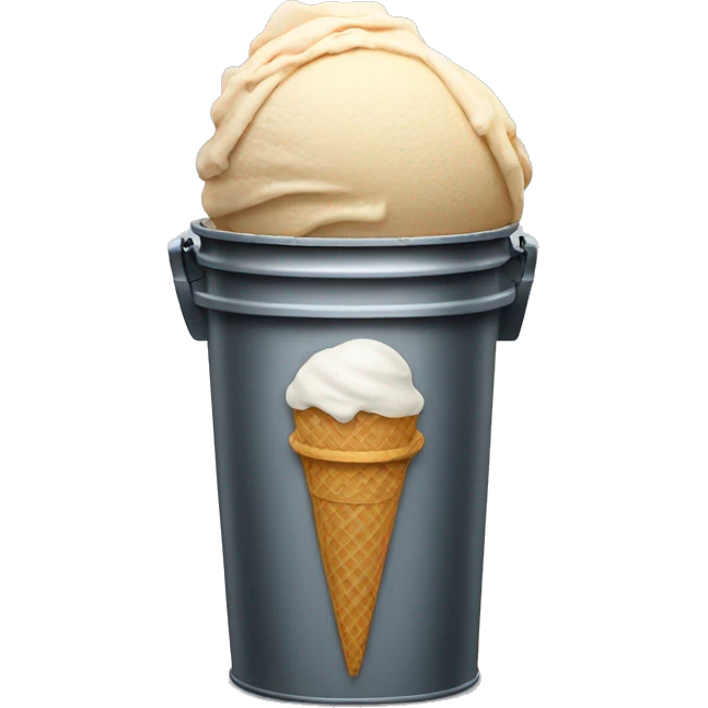 ice cream cone in a trash can emoji