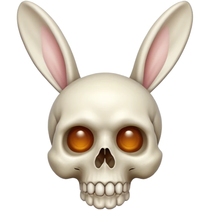 tête de mort avec oreilles de lapin  emoji