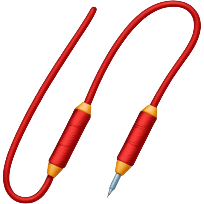 Create a long thin straight red thread emoji