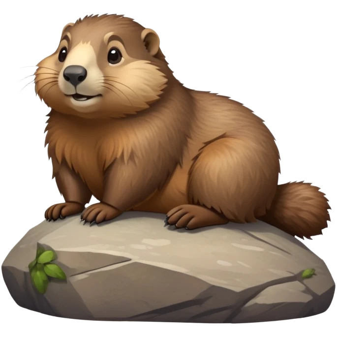 Fat marmot lying on a rock emoji