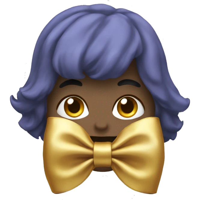 a gold bow  emoji