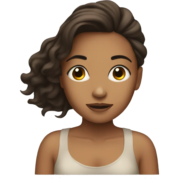 Girl laying down brunette emoji