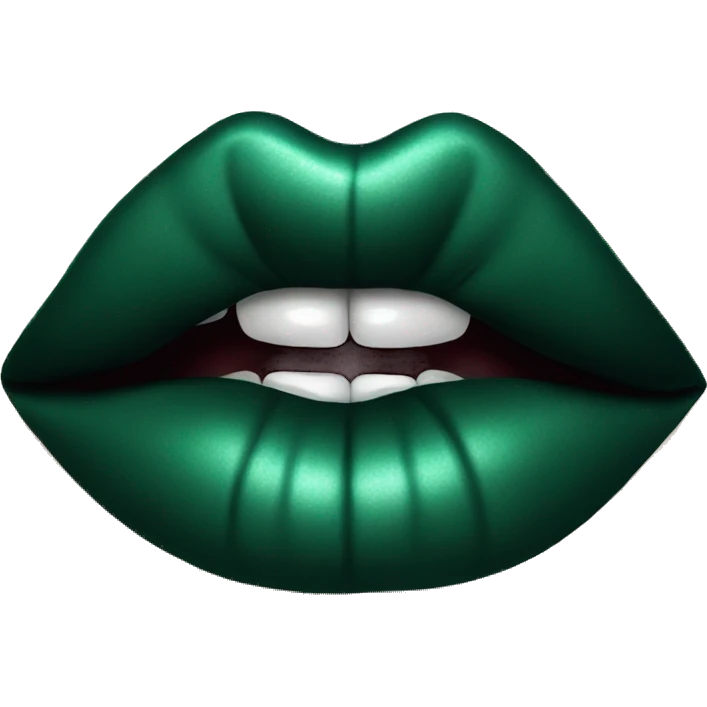 kiss lips beautiful dark emerald color emoji