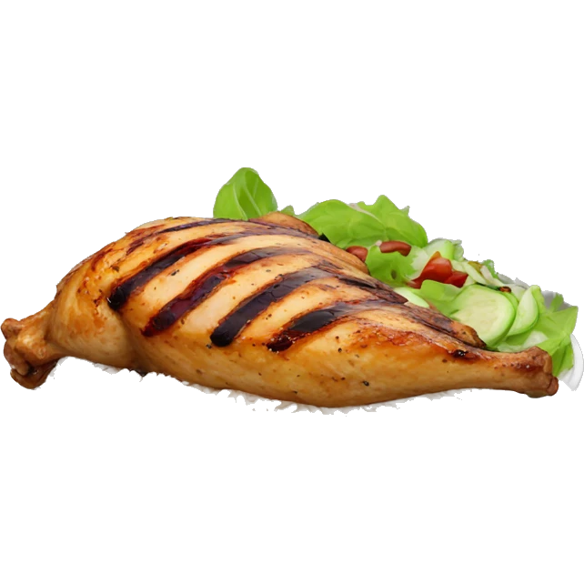 Grilled chicken with rice, red beans and salad emoji