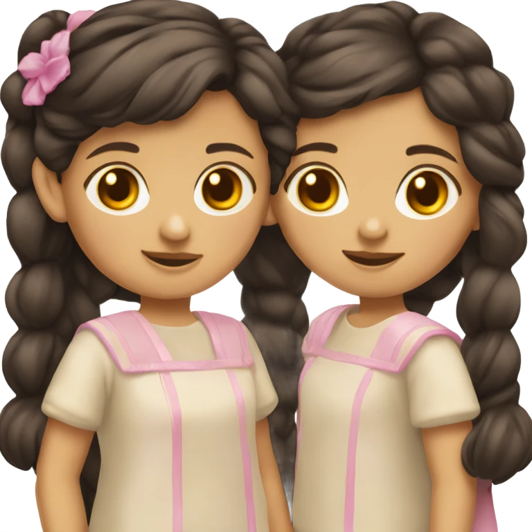 2 niñas una morena y la otra blnaquita emoji