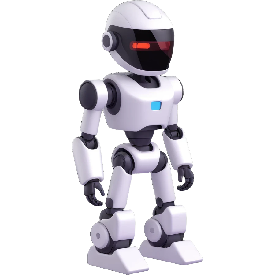 a sleek AI robot with a visor, minimalist design emoji