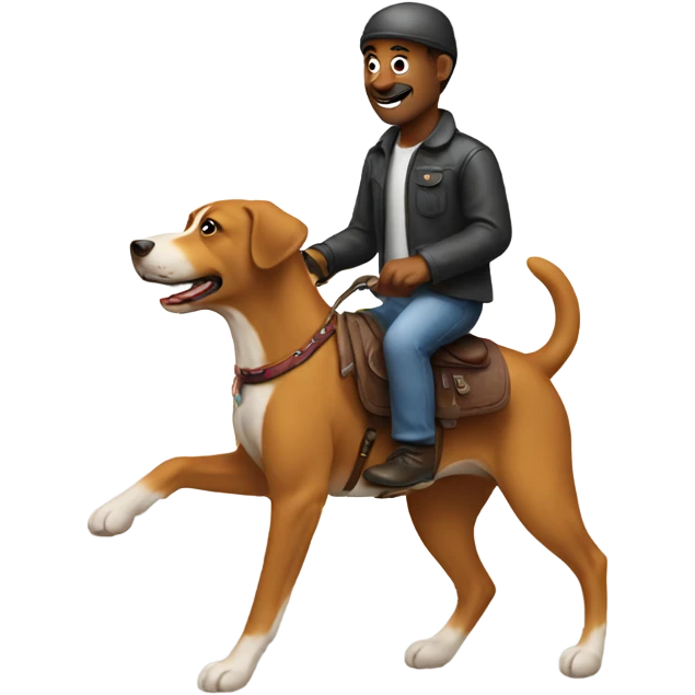 Man riding dog emoji