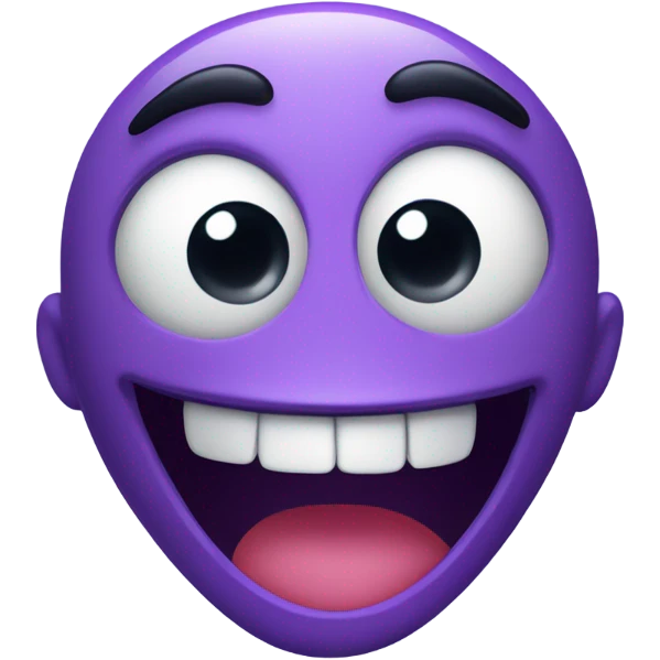  Purple creepy face happy emoji