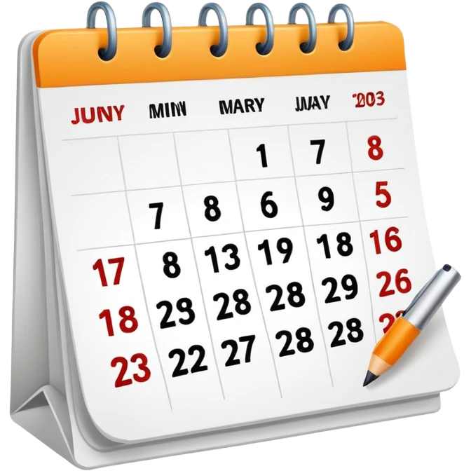 simple calendar with 2 to 3 marked dates symbolizing moderate admin workload emoji