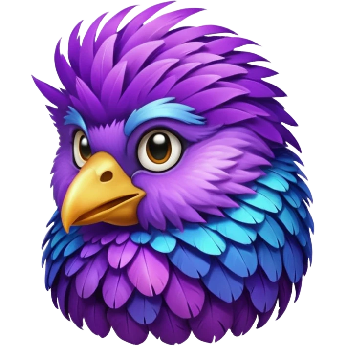 purple feathered bird emoji