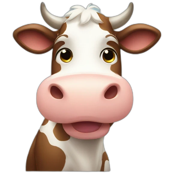 A cute Cow saying no emoji