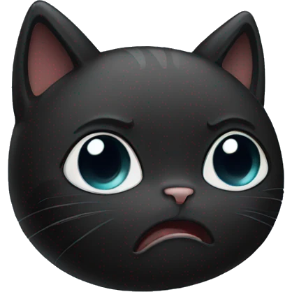 black cat crying with tears emoji