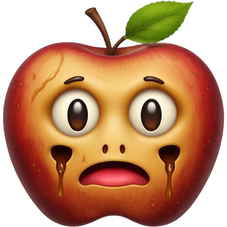 a disgusting, rotten apple with no face emoji