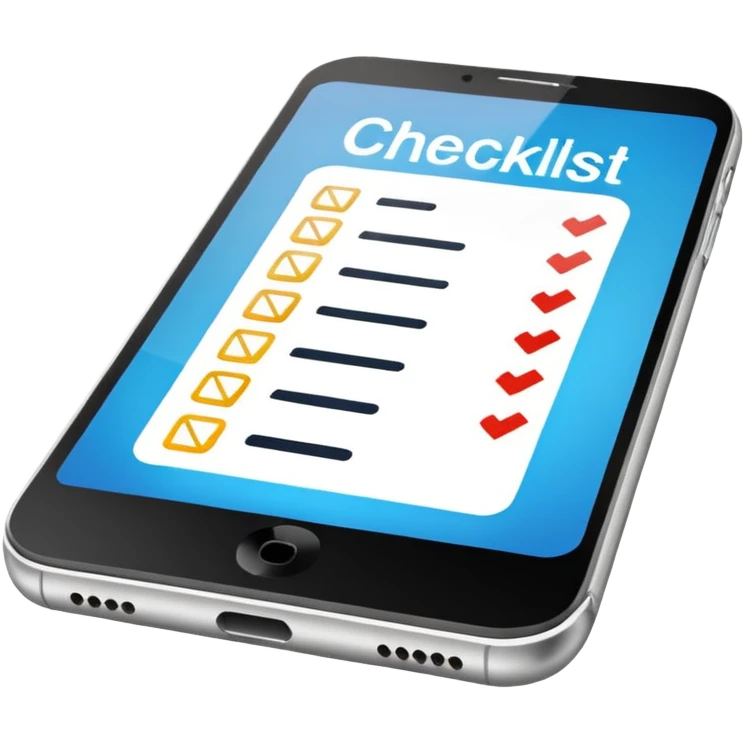 checklist on a phone screen emoji