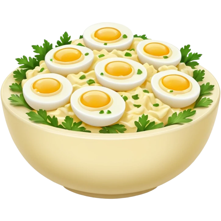 a bowl of egg salad, simple, clear emoji