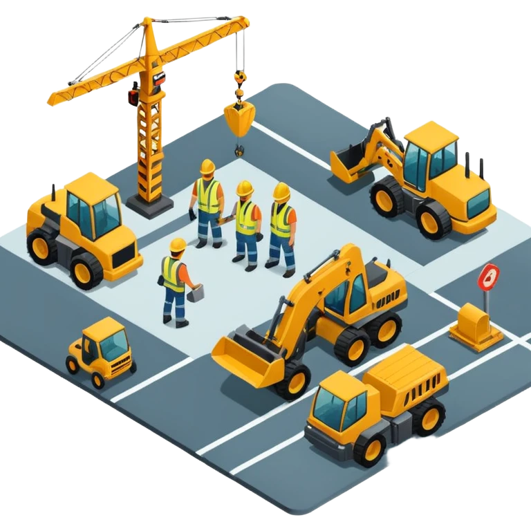 create isometric of cathay construction airport emoji