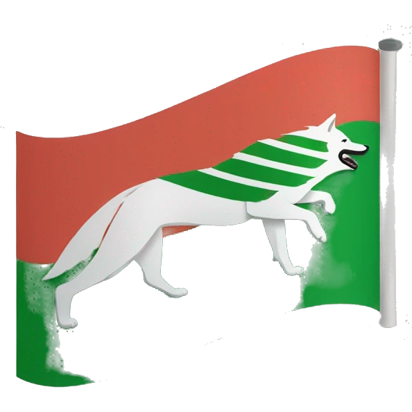 Chechen flag with a wolf emoji