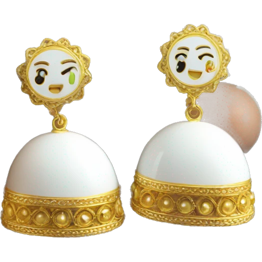 White Jhumka earrings  emoji