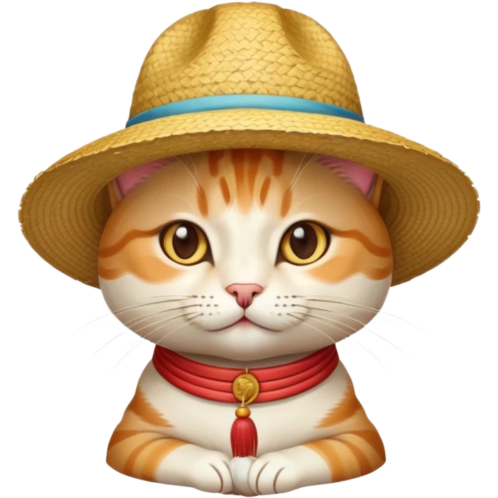 Chinesische katze mit China Hut  emoji