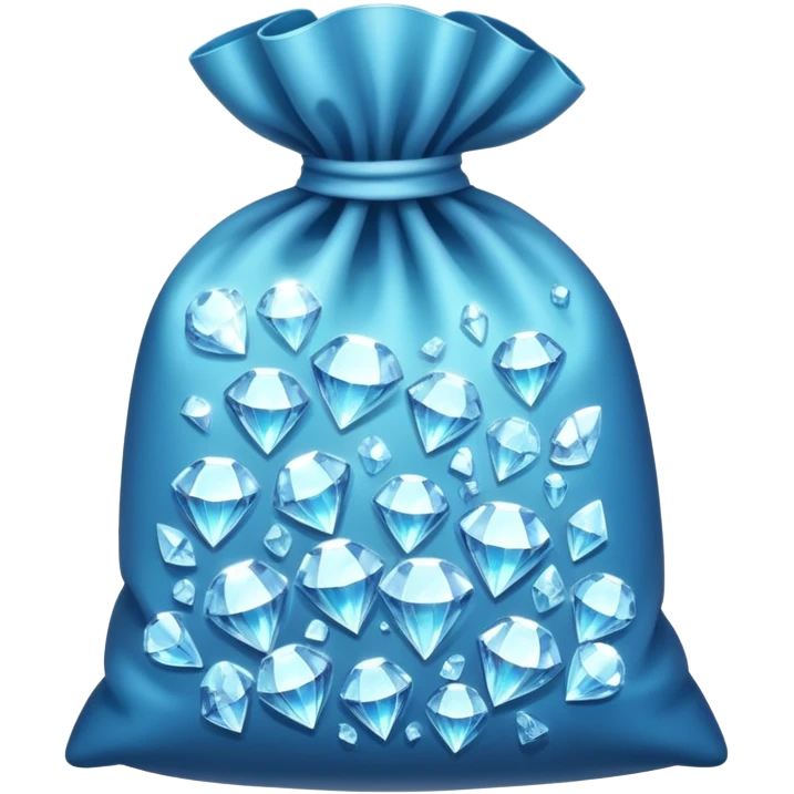 big opened bag full of diamond crystals emoji