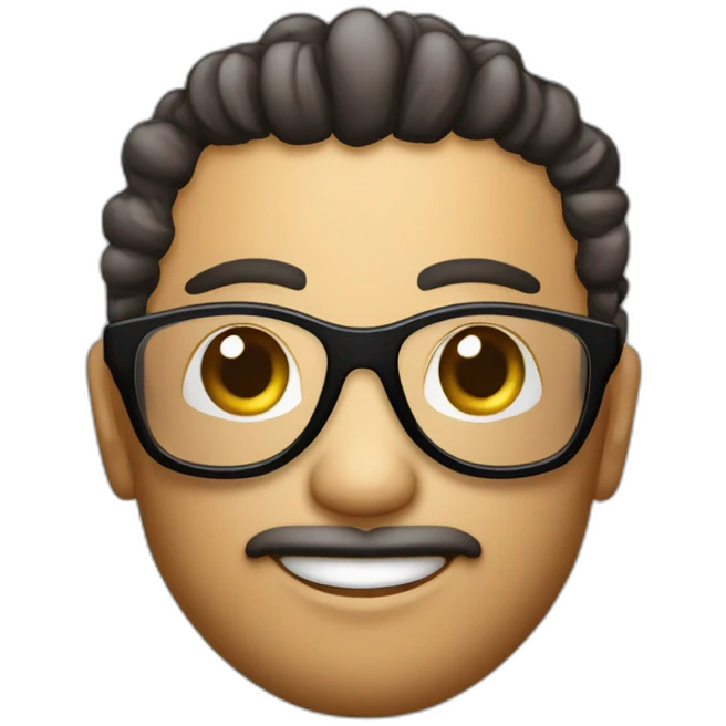 Mec tismey sucré avec lunette noir dégradé cheveux bouclés avec une tortue emoji