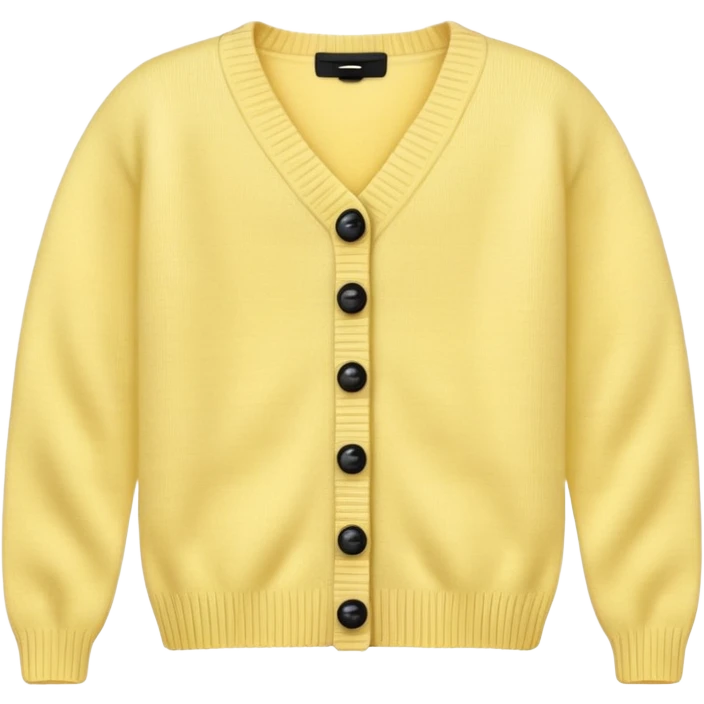 Pastel Yellow Cardigan with black buttons  emoji