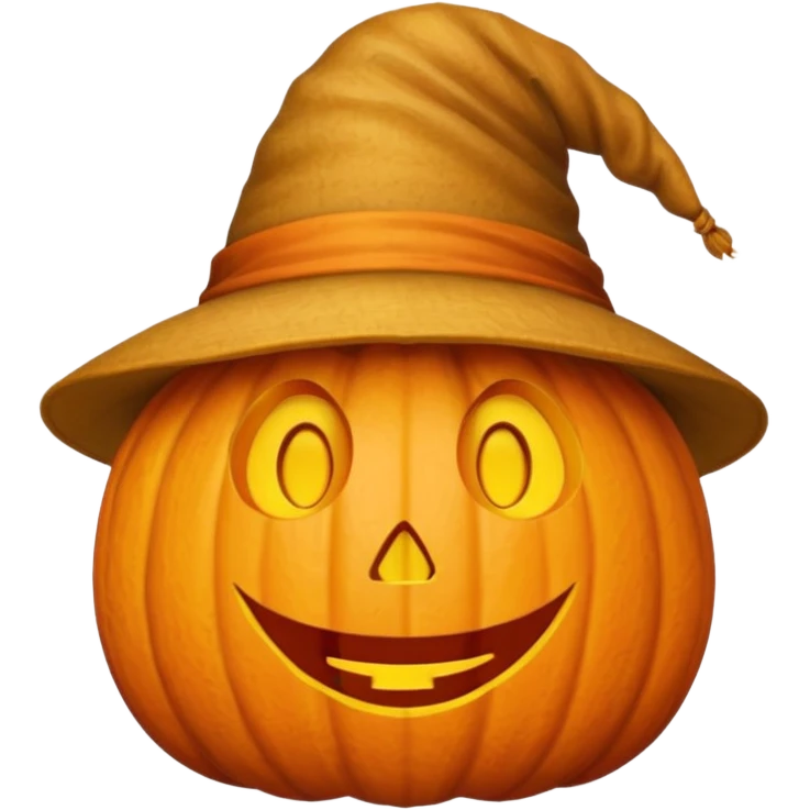 fall ecstatic emoticon artsy slightly creepy pumpkin hat emoji