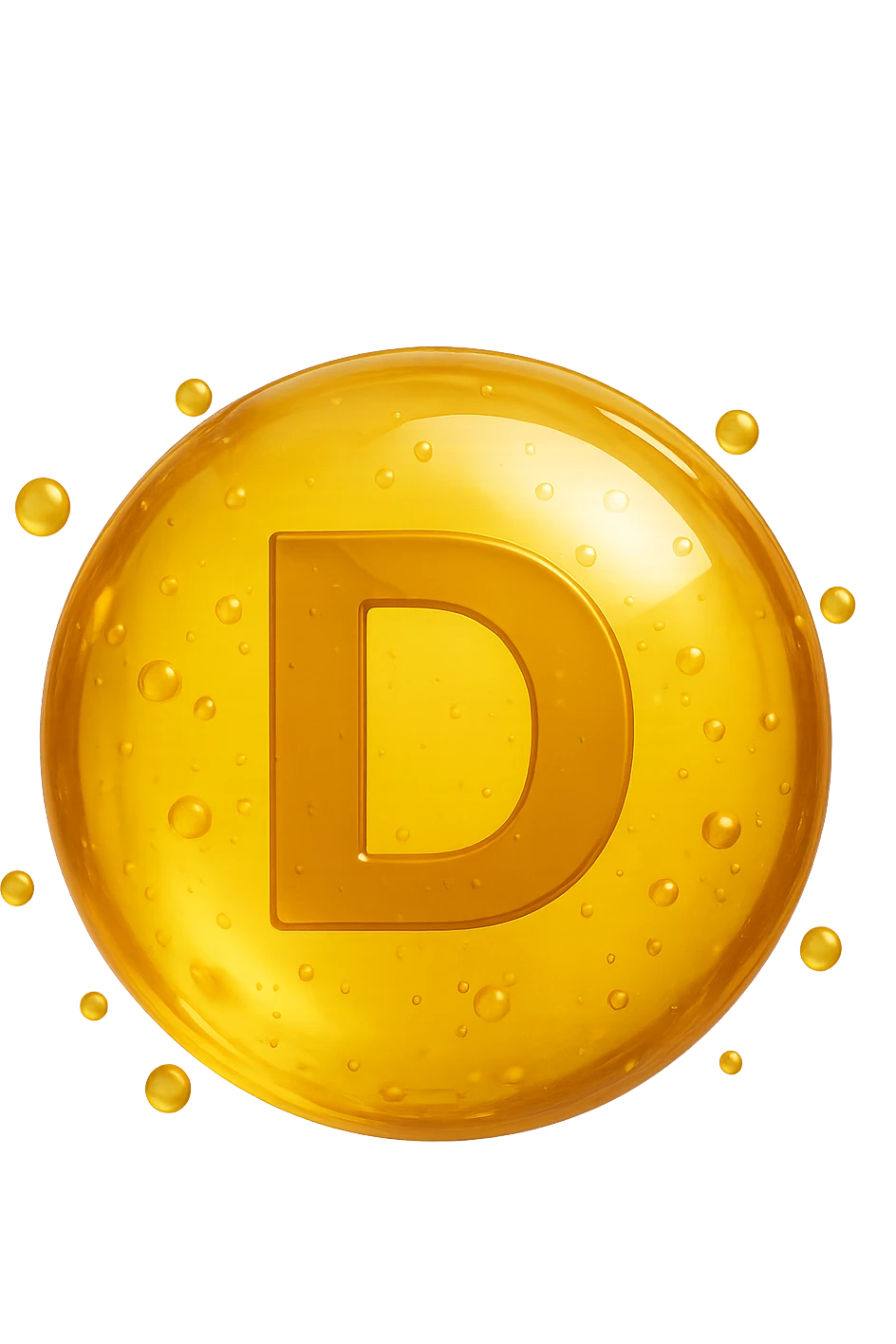 particella in 3d di Vitamina D gialla, iperrealistica in 3d emoji
