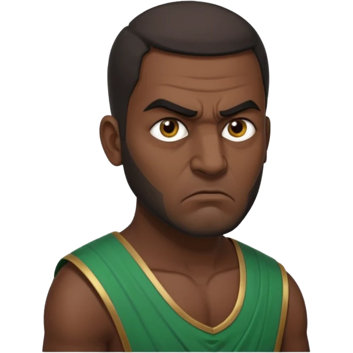 an angry Iraqi, in profile, chest-high emoji